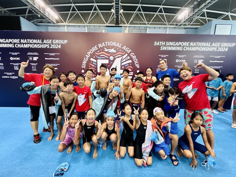 Club team at a swimming meet